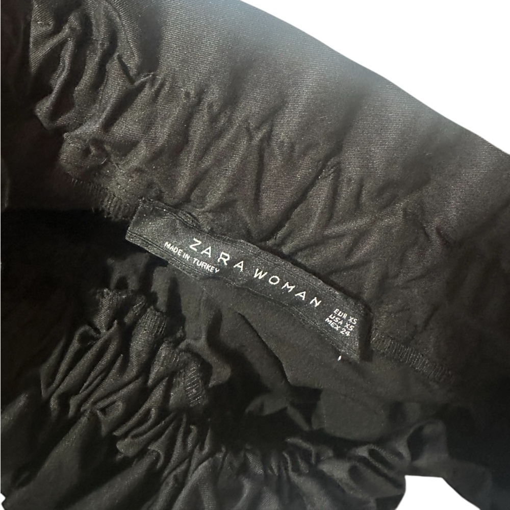 Zara Pull Up Skirt | Black | | Gathered Cinched Waist Band  | Size XS - Picture 8 of 12